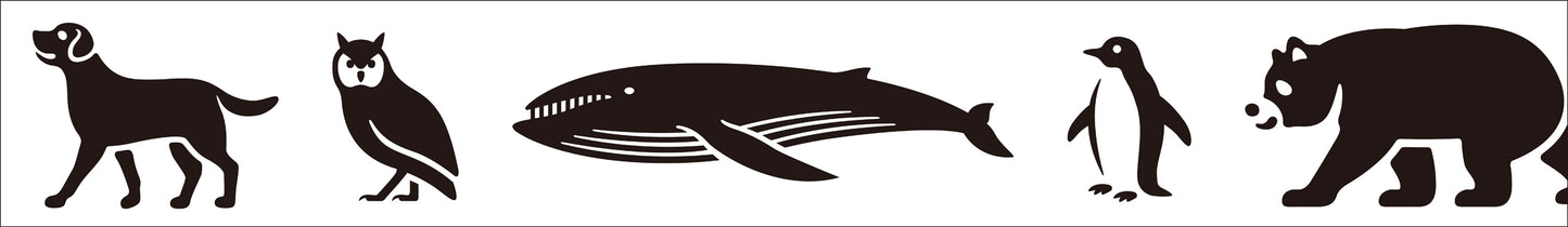 MT Screen Print Black Animals Washi Tape