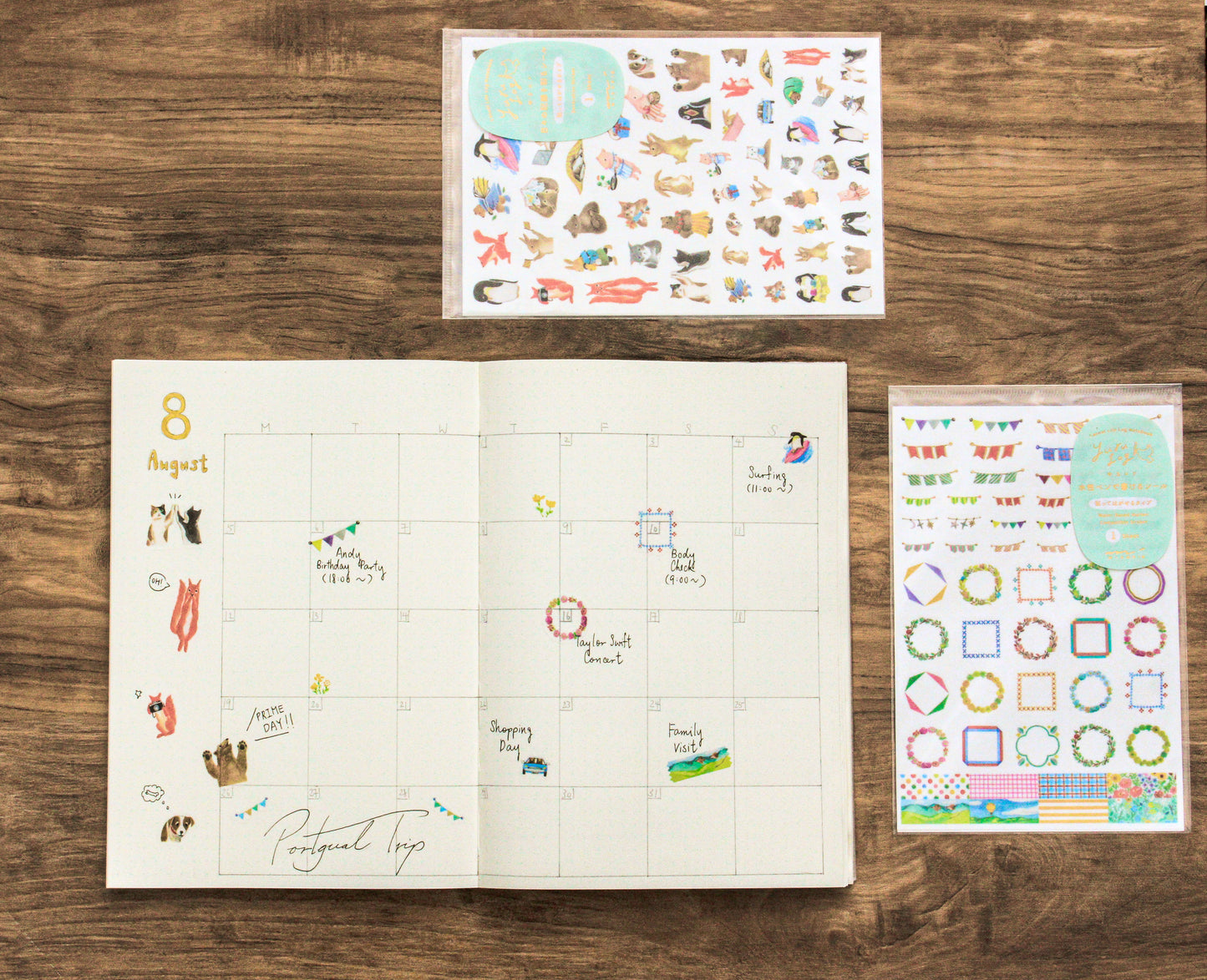 Midori Yuru Log Stickers