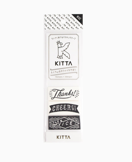 KITTA Wide Message Pre-Cut Washi Tape