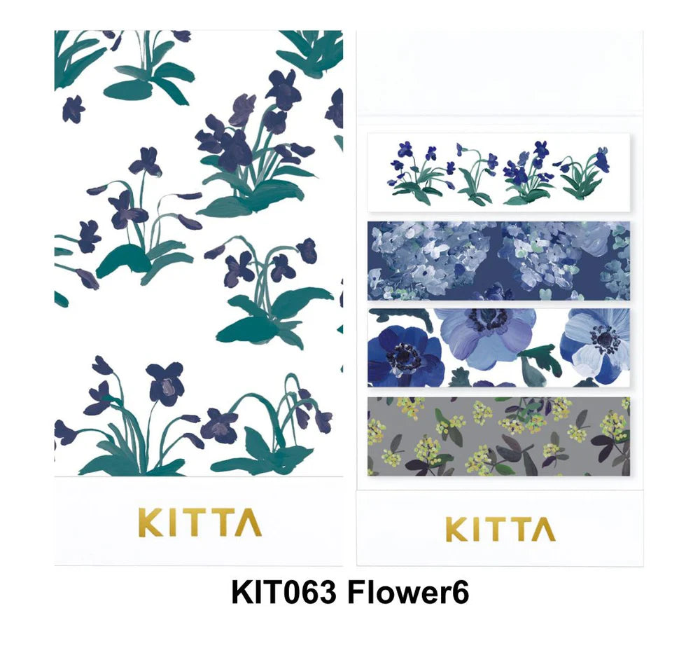 KITTA Flower 6 Pre-Cut Washi Tape