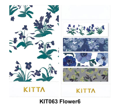 KITTA Flower 6 Pre-Cut Washi Tape