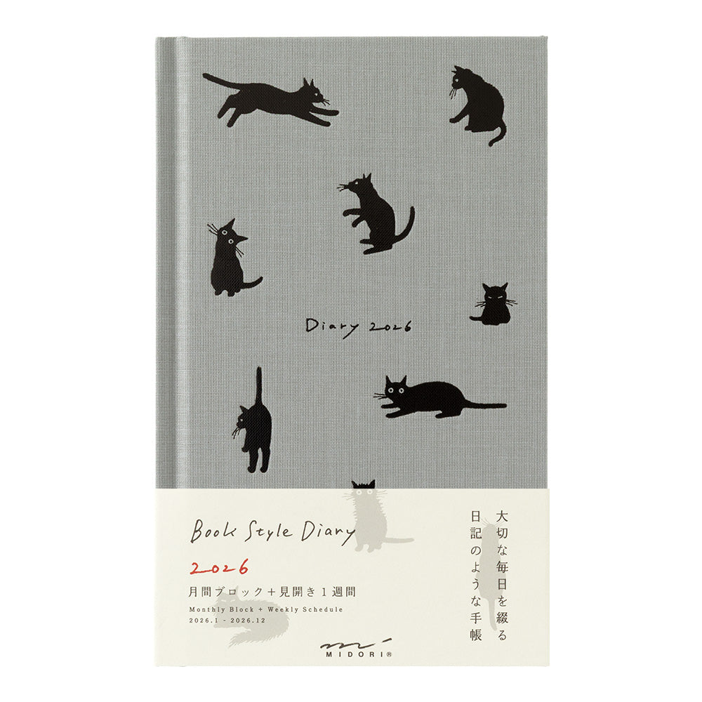 Midori 2026 Black Cat Book Style Diary