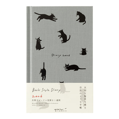 Midori 2026 Black Cat Book Style Diary