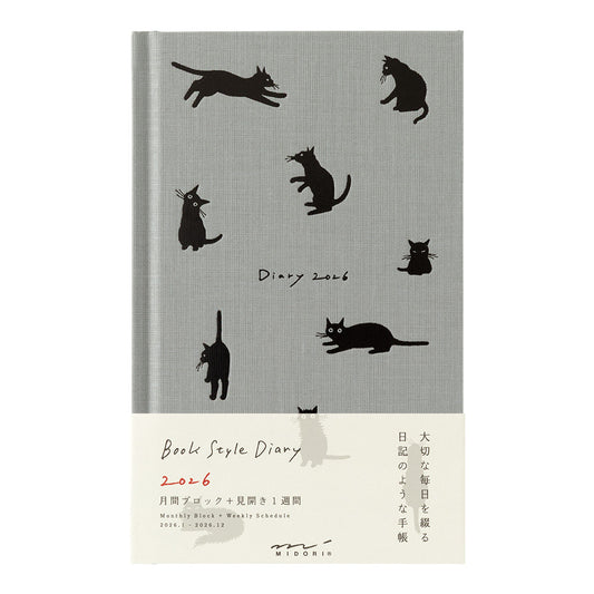 Midori 2026 Black Cat Book Style Diary