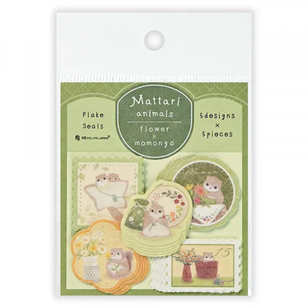 N.B. Mattari Animals Series Flower x momonga flake stickers