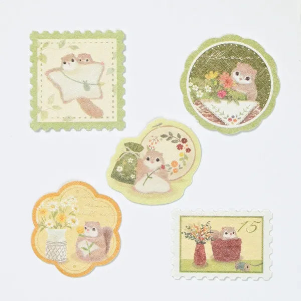 N.B. Mattari Animals Series Flower x momonga flake stickers