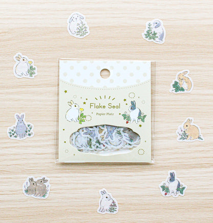 Papier Platz Rabbit and Flower Stickers