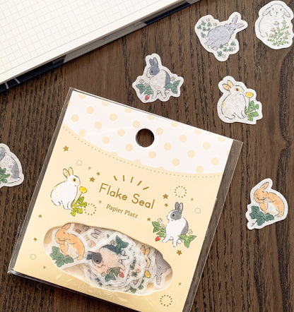 Papier Platz Rabbit and Flower Stickers