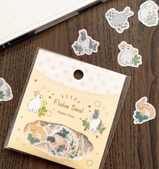 Papier Platz Rabbit and Flower Stickers