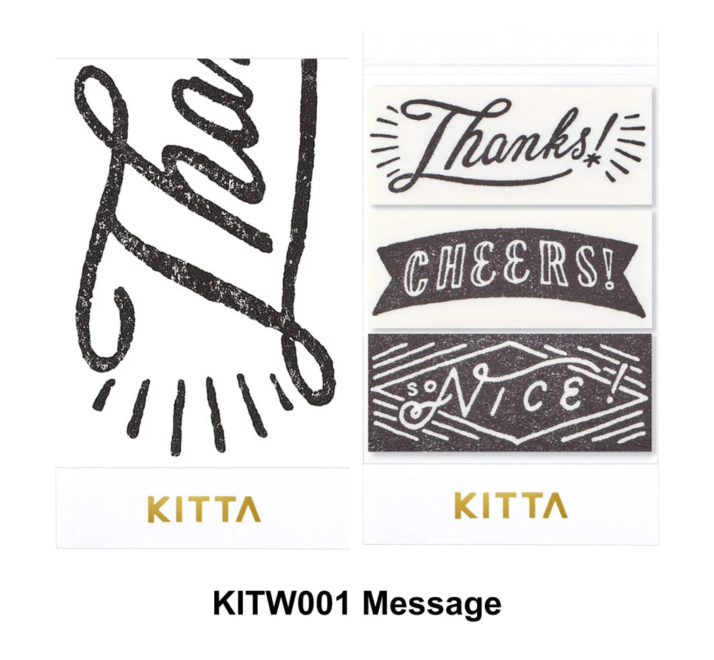 KITTA Wide Message Pre-Cut Washi Tape