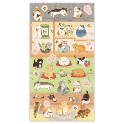 N.B. Japanese Cat at Home Gold Foil stickers
