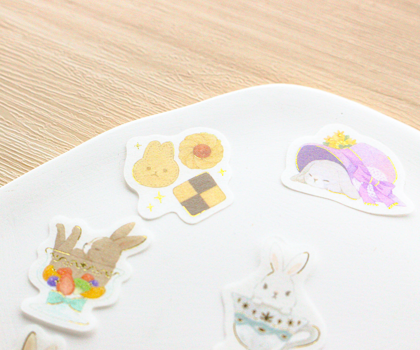 Papier Platz Rabbit Dessert Stickers