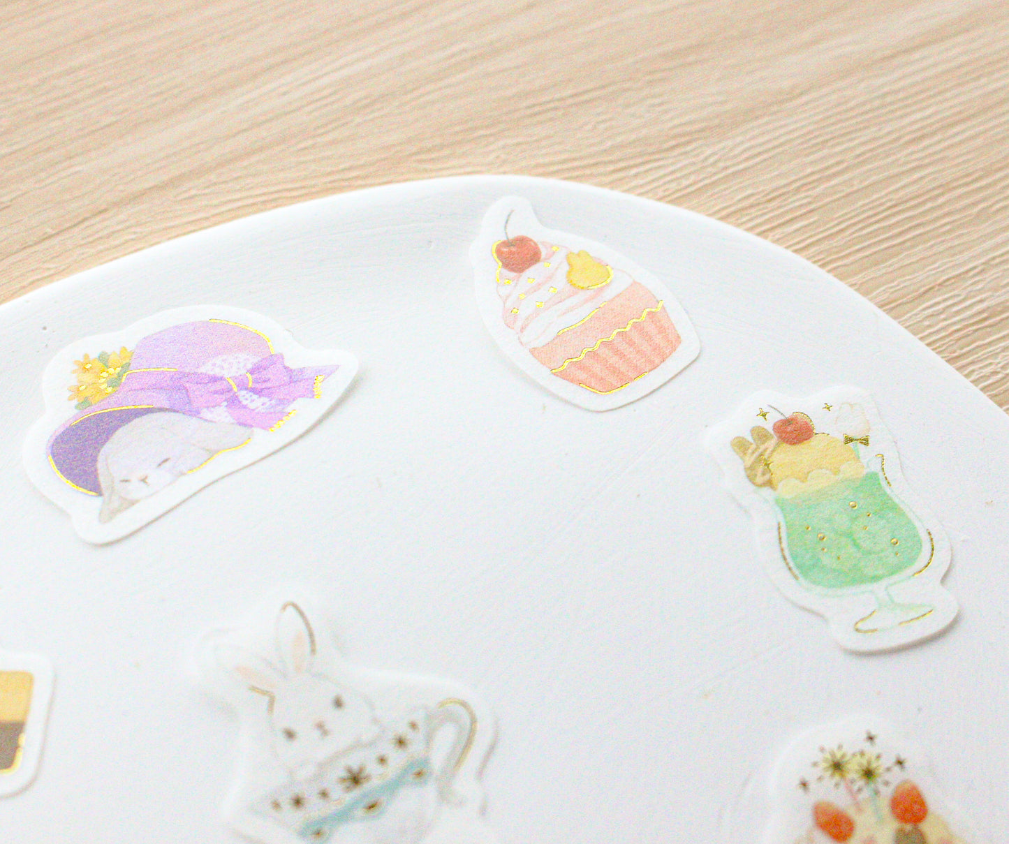 Papier Platz Rabbit Dessert Stickers