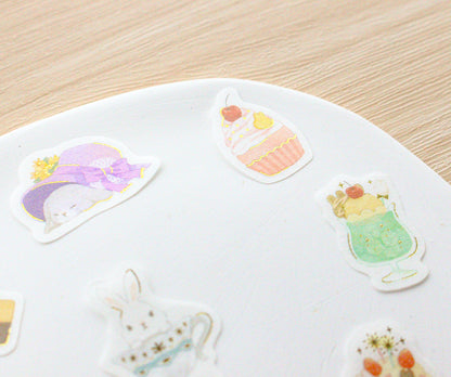 Papier Platz Rabbit Dessert Stickers