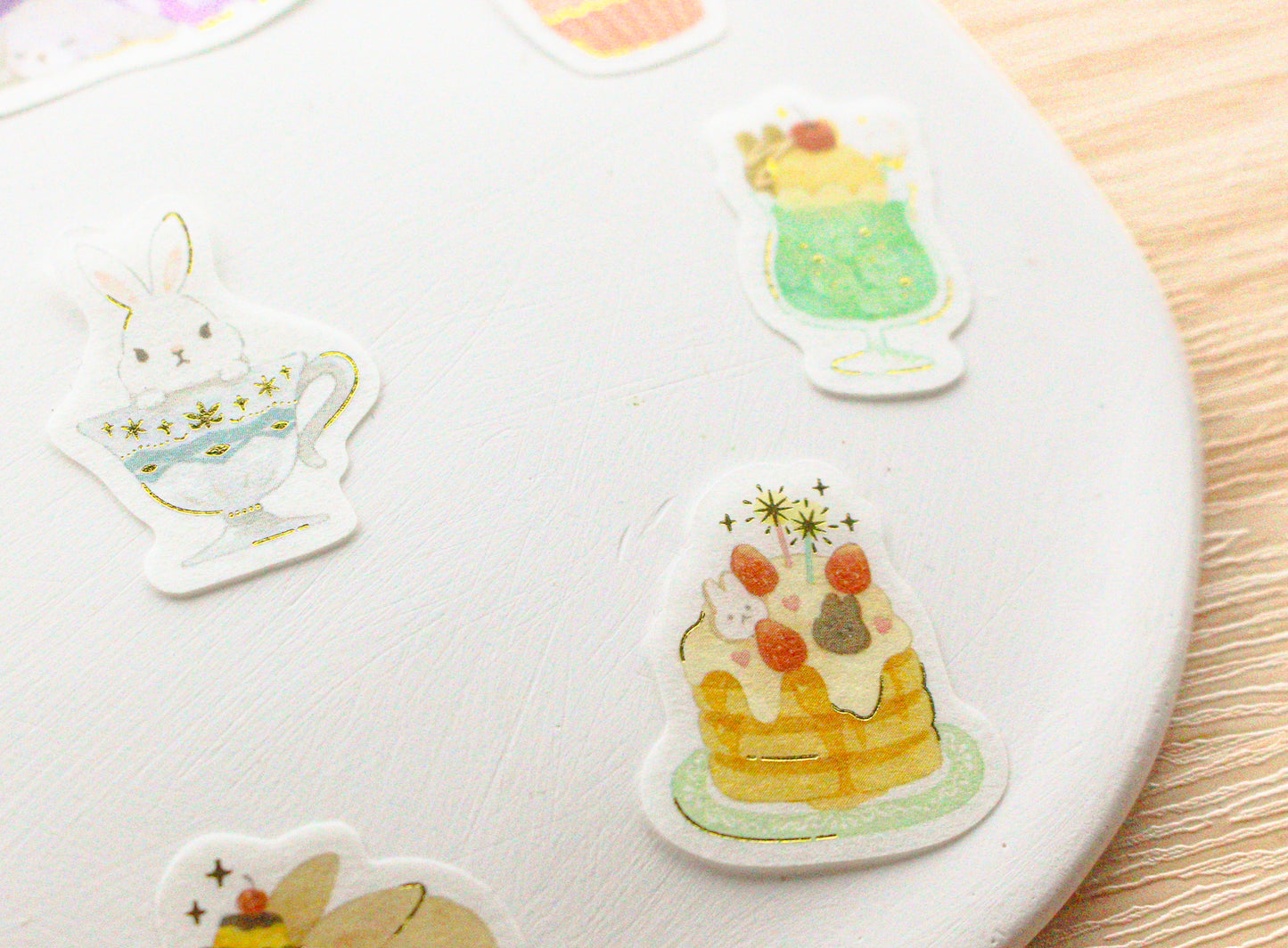 Papier Platz Rabbit Dessert Stickers
