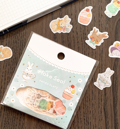 Papier Platz Rabbit Dessert Stickers