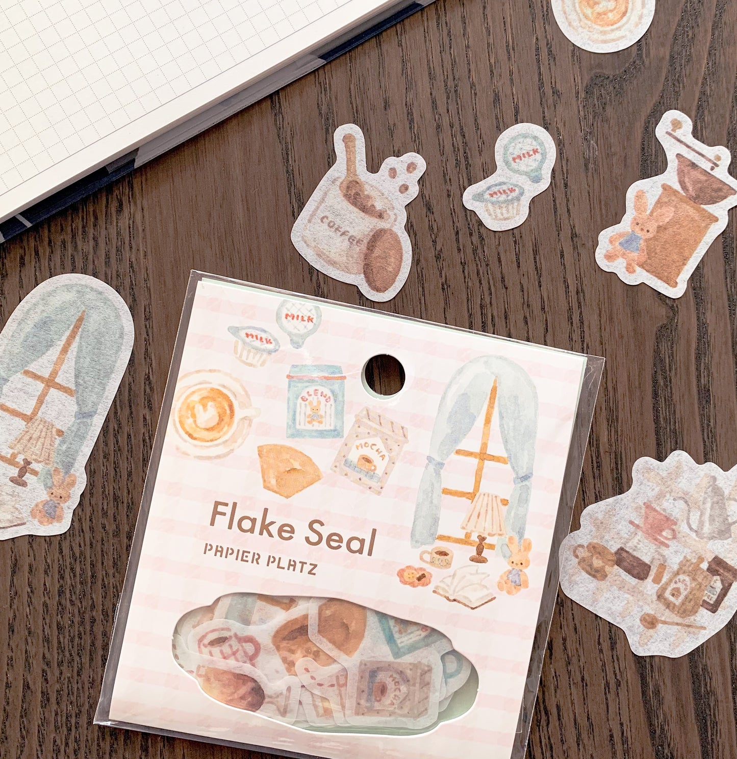 Papier Platz Bear and Rabbit Watercolour-Themed Stickers