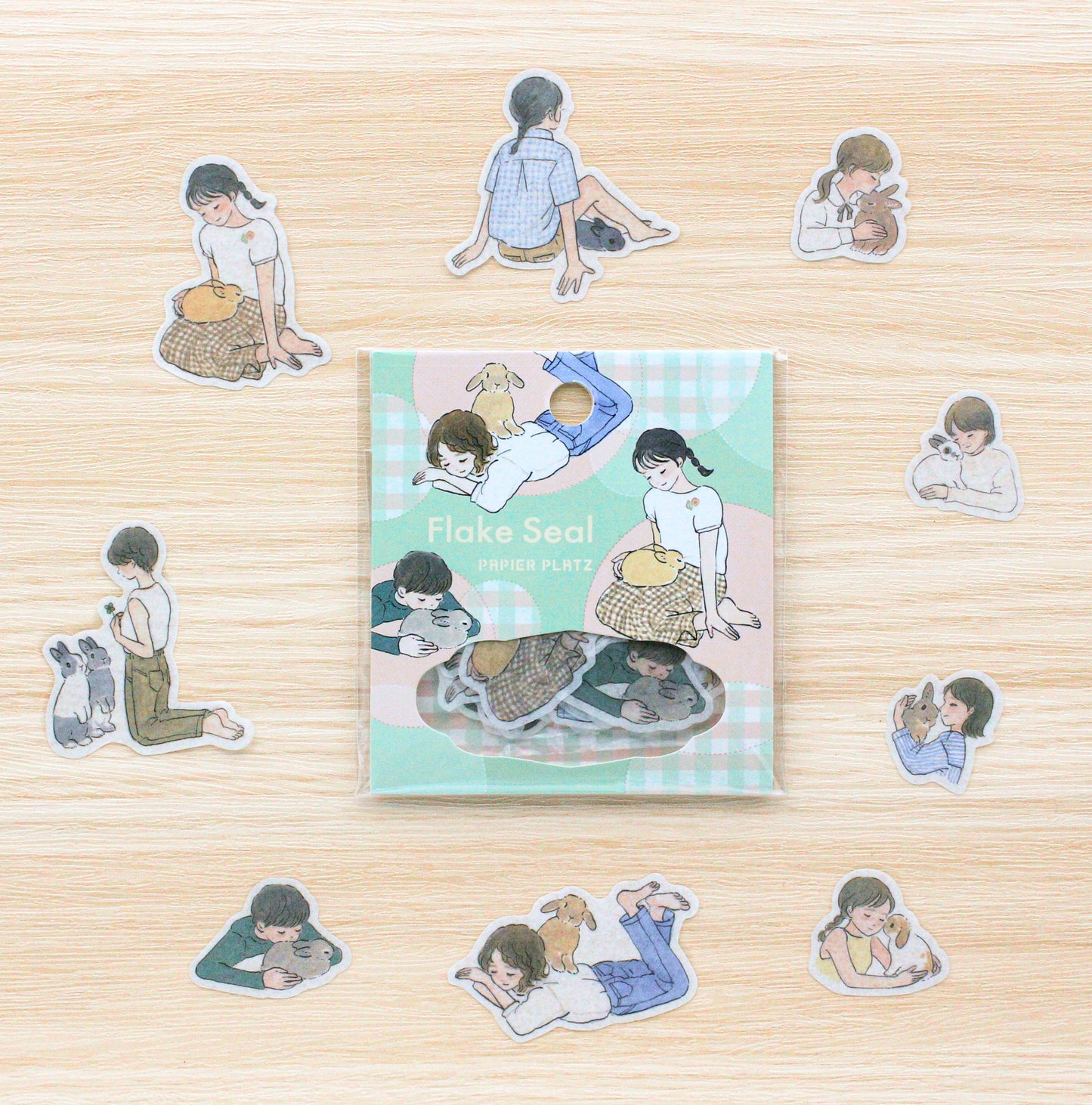 Papier Platz Rabbit and School Girl Stickers