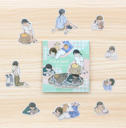 Papier Platz Rabbit and School Girl Stickers