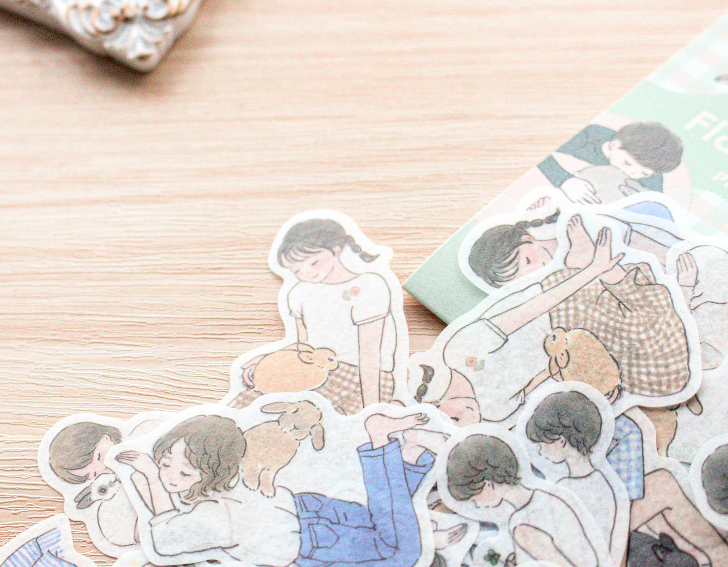 Papier Platz Rabbit and School Girl Stickers