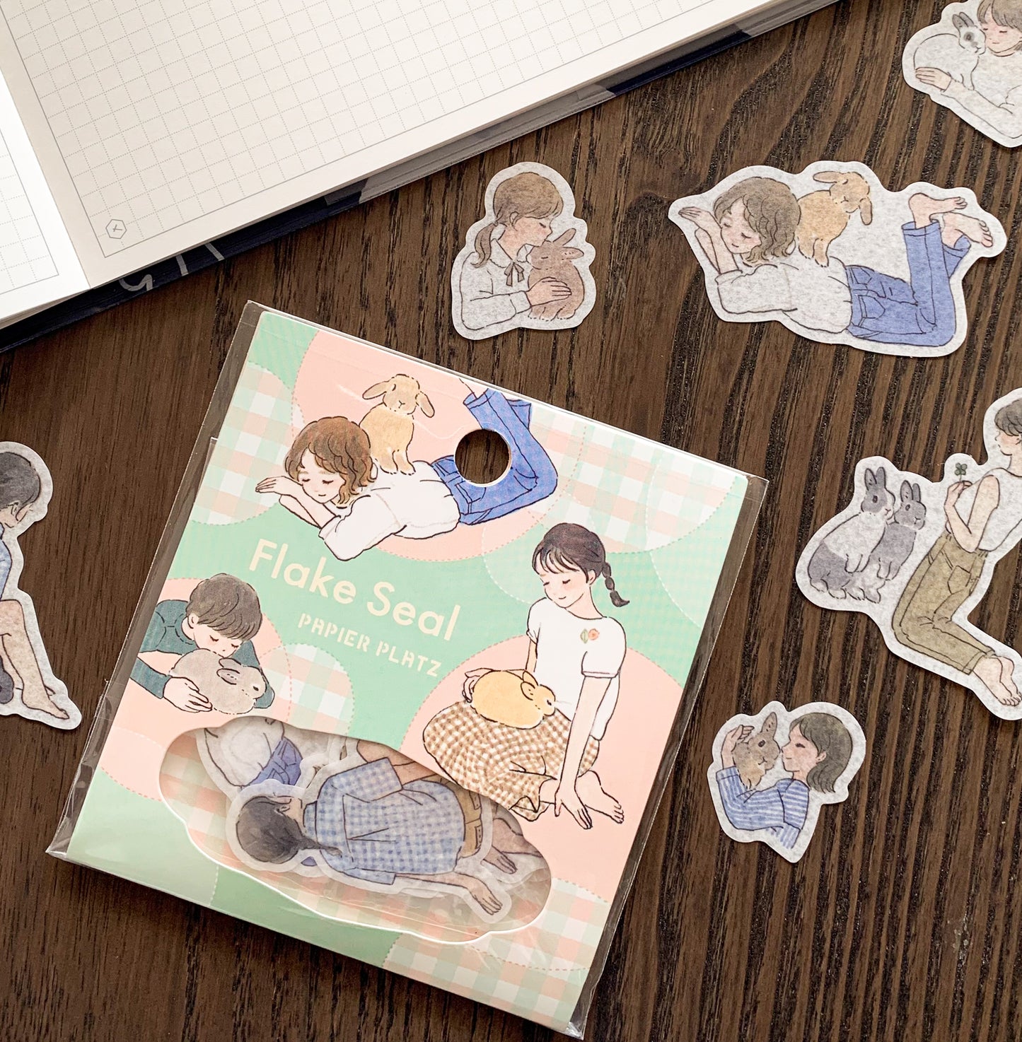 Papier Platz Rabbit and School Girl Stickers