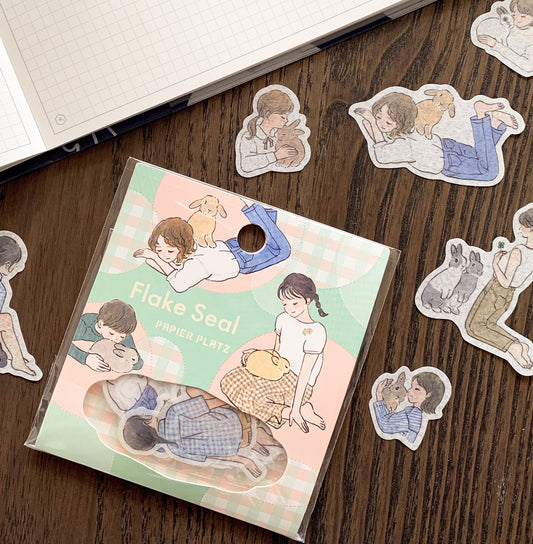 Papier Platz Rabbit and School Girl Stickers