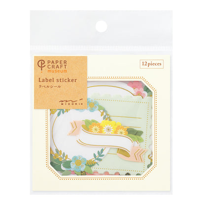 Midori PC Museum Sticker Label Flower
