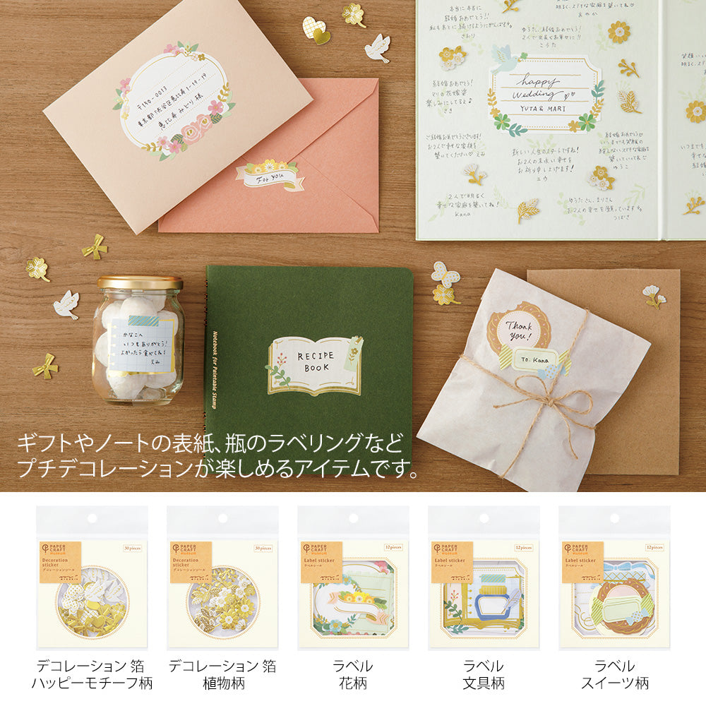 Midori PC Museum Sticker Label Flower