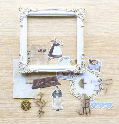 Qlia Mignon Fille Vintage Flake Stickers