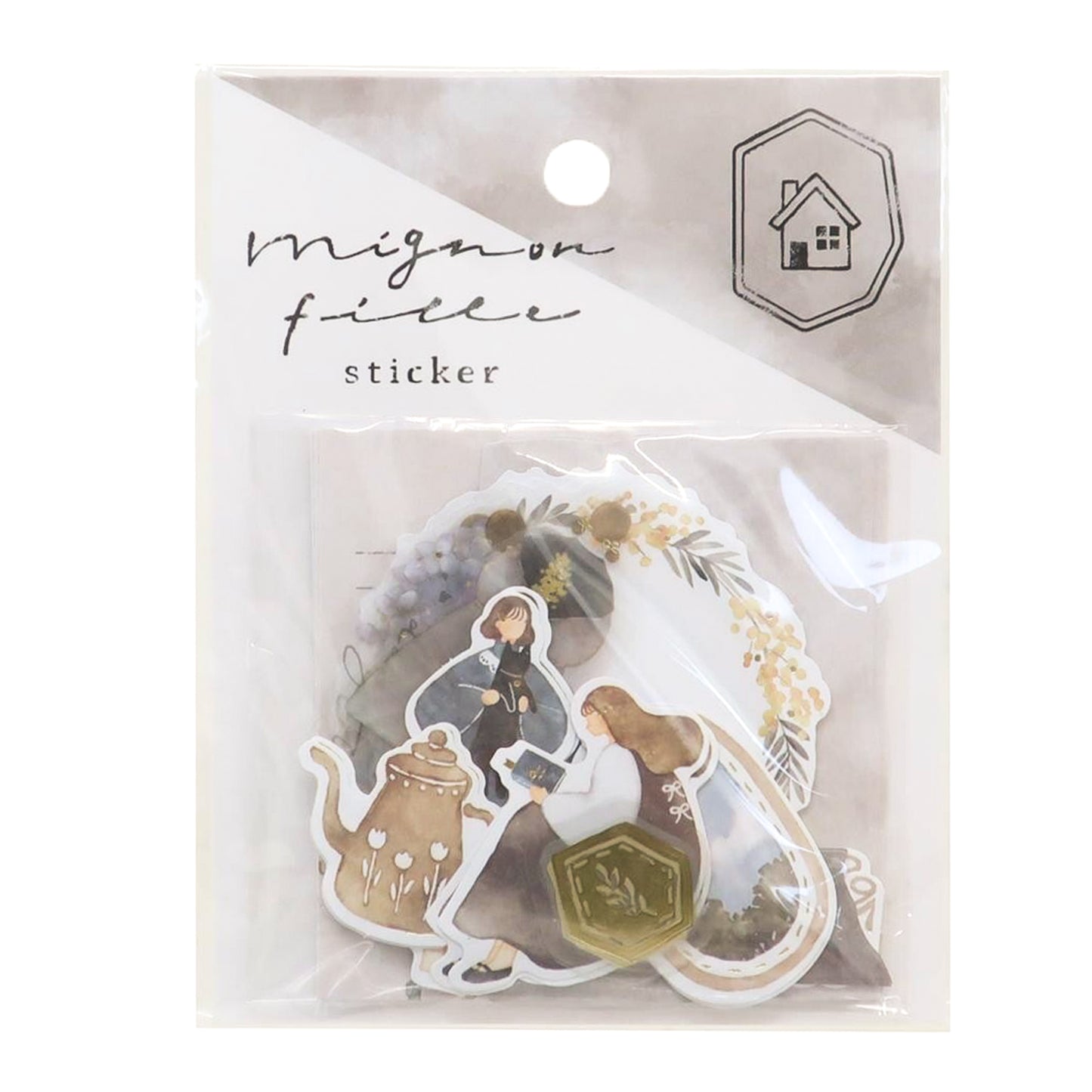 Qlia Mignon Fille Vintage Flake Stickers