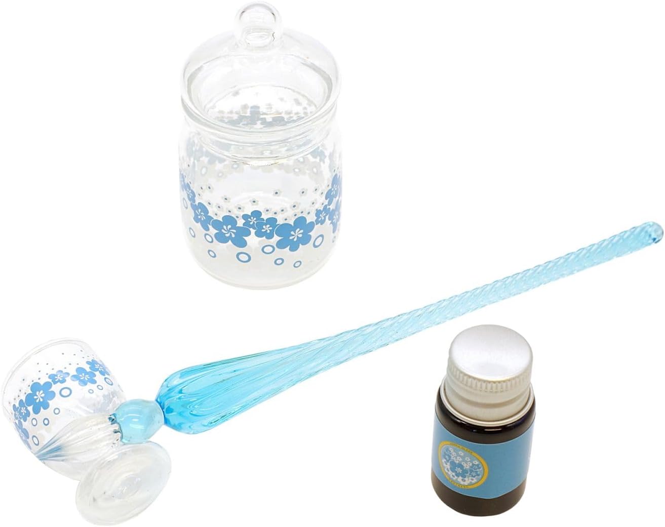 Ryuryu, Aderia Retro Glass Fountain Pen Set - Blue