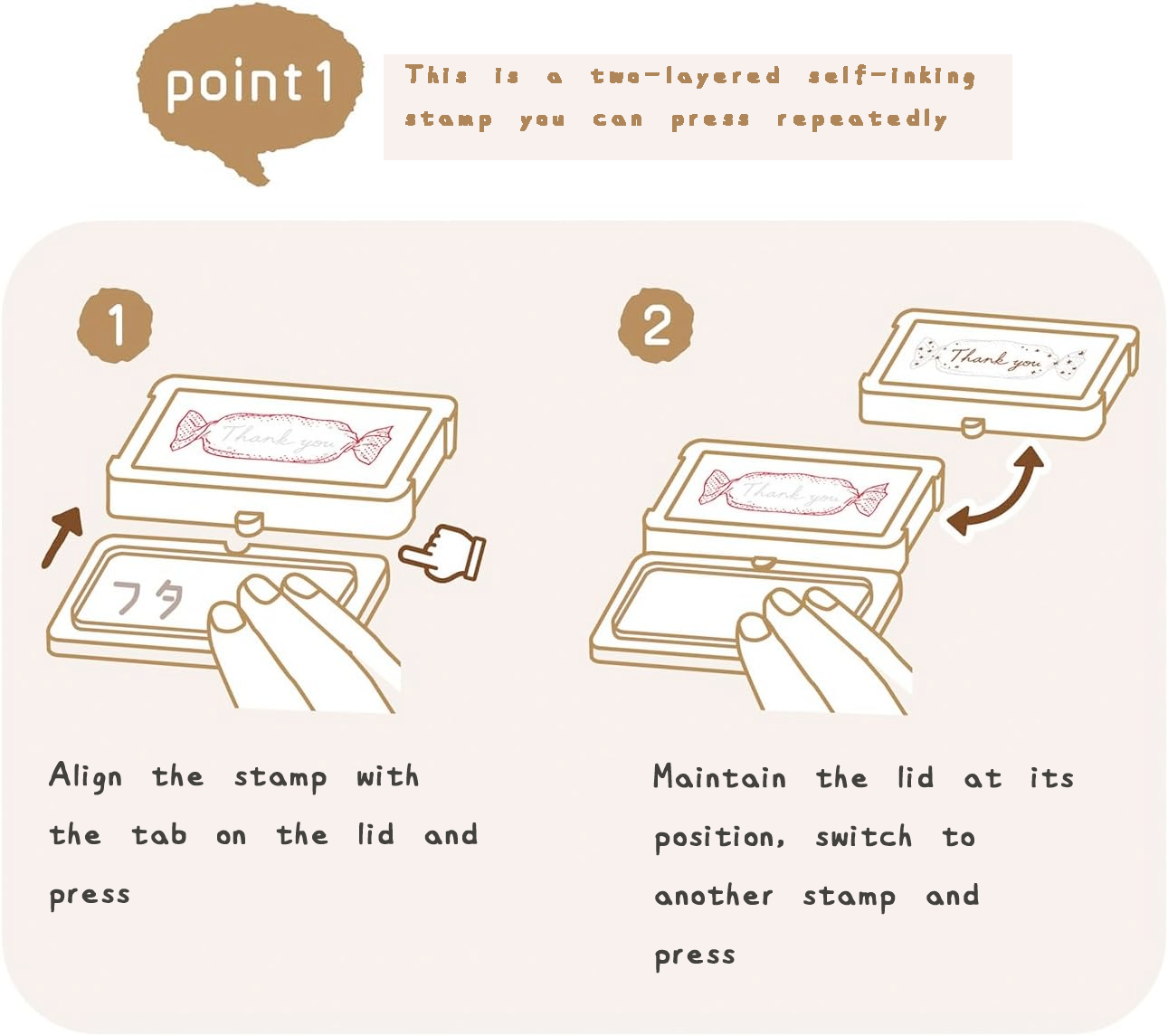 Kutsuwa Hancoco Two-layered Stamp - Long