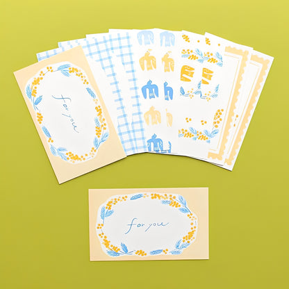 Furukawashiko Embroidery Mimosa Stationery Set