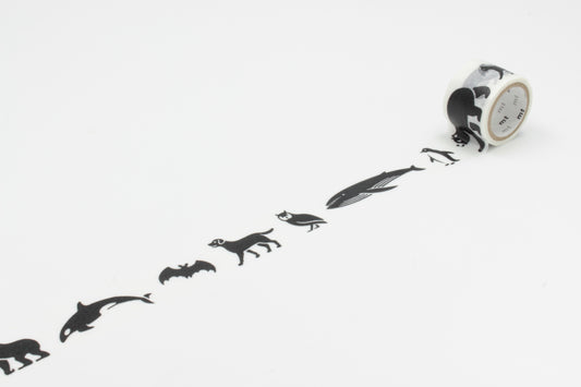 MT Screen Print Black Animals Washi Tape