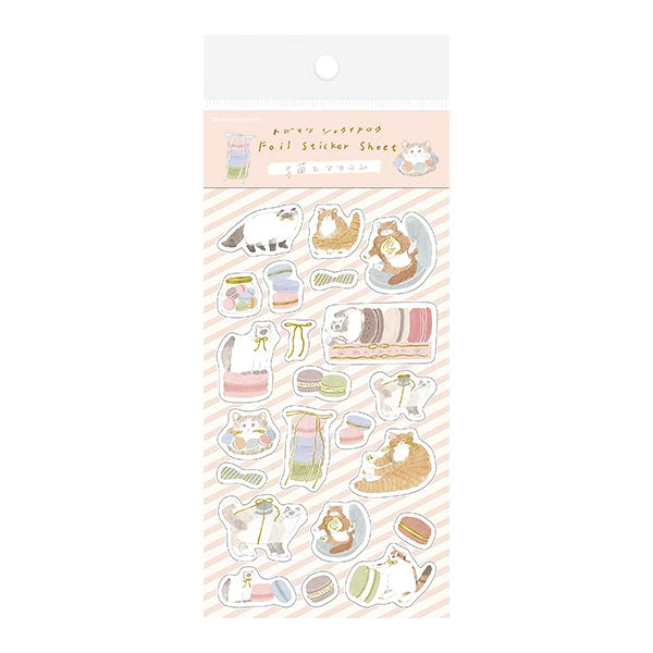 Furukawashiko Macaroon Cat Gold Foil Sticker Sheet