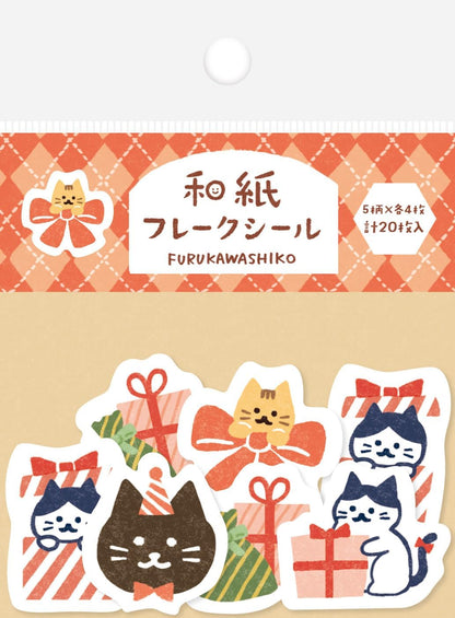 Furukawashiko Cat Presents Flake Stickers