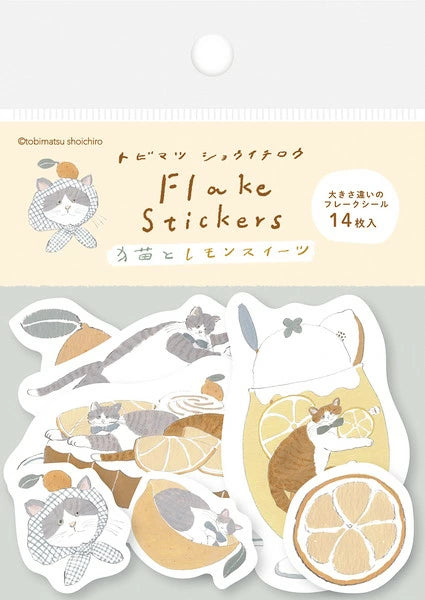 Furukawashiko Strawberry Dessert Cat Flake Stickers