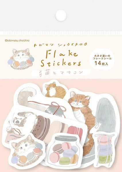 Furukawashiko Strawberry Dessert Cat Flake Stickers