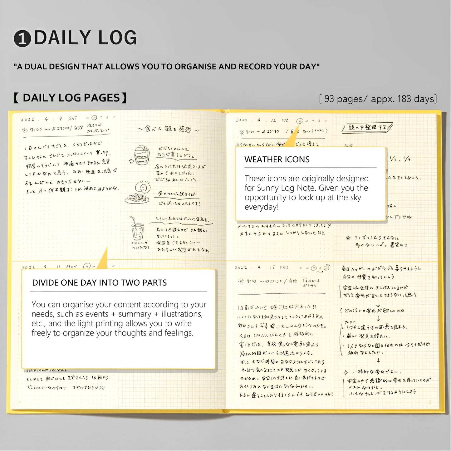 Iroha Sunny Log Note - A5