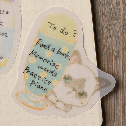 Hisago Dessert Cat Transparent Sticky Notes